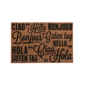 Premier Housewares Multicoloured Coir Doormat - Greetings