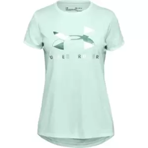 Under Armour Big Logo Short Sleeve T Shirt Junior Girls - Green