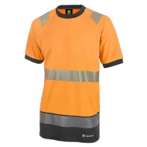 Hivis two tone s/s t shirt or/blk 3XL - Orange / Black - Orange / Black - Beeswift