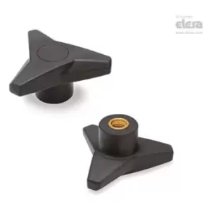 Elesa - soft Three-arm knob-VB.839/63 B-M8-Soft-C9 Black