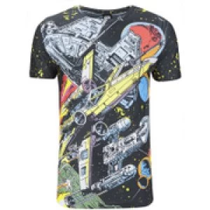 Star Wars Mens Comic Battle T-Shirt - White - S