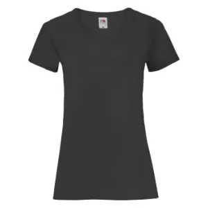 Fruit Of The Loom Ladies/Womens Lady-Fit Valueweight Short Sleeve T-Shirt (Pack Of 5) (L) (Black)