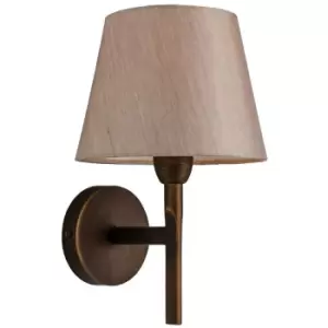 Firstlight - Transition - 1 Light Single Indoor Wall Light Bronze, Oyster Shade, E14