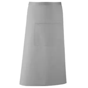 Premier Unisex 'colours' Bar Apron / Workwear (long Continental Style) (pack Of 2) (one Size, Silver)