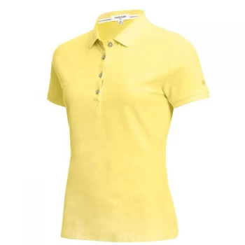 Calvin Klein Golf Sleeve Cotton Polo Shirt Ladies - Limelight