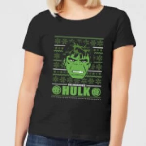 Marvel Hulk Face Womens Christmas T-Shirt - Black - 4XL - Black