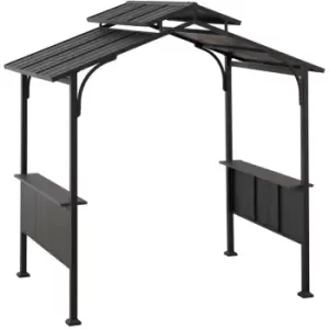 Steel/Fabric Grill Gazebo ASPE in Brown - 244cm x 152cm