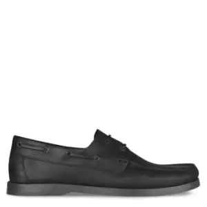 Jack Wills Leather Boat Shoes - Black