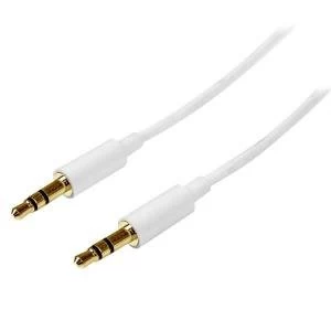 StarTech 2m Slim 3.5mm Stereo Audio Cable Male to Male White