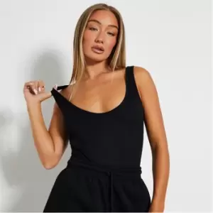 I Saw It First Rib Scoop Neck Bodysuit - Black