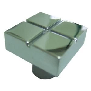 BQ Polished Chrome effect Square Furniture knob Pack of 1