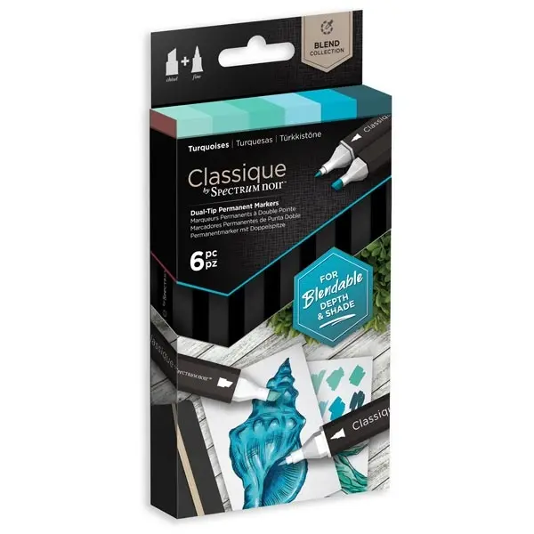 Spectrum Noir Classique Blend Marker Pen Set Turquoises Set of 6