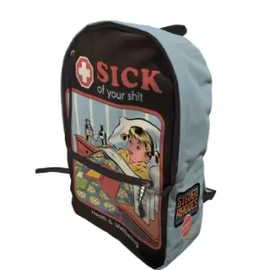 Steven Rhodes Sick Of Your Shit Backpack (One Size) (Dusky Blue/Black)