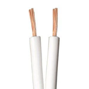 Zexum White 2.2mm 2 Core 79 Strand Figure of 8 Twin Speaker Audio Surround Sound Car Cable - 10 Meter