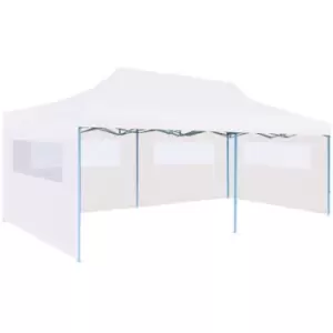 Folding Pop-up Partytent with Sidewalls 3x6 m Steel White Vidaxl White