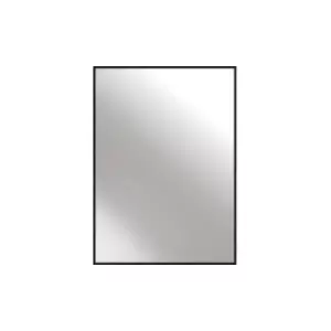 Alpha Metal Rectangle Wall Mirror Matt Black 50 X 70Cm - BLACK