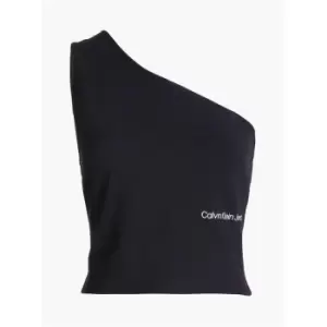 Calvin Klein Jeans Back Asym Cut Out Milano Top - Black