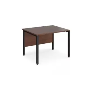 Office Desk 1000mm Rectangular Desk With Bench Leg Walnut Tops With Black Frames 800mm Depth Maestro 25