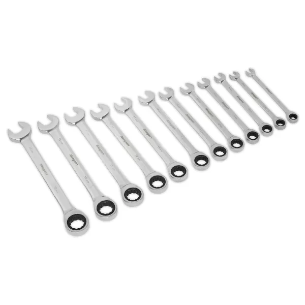 Genuine SEALEY S0634 Ratchet Combination Spanner Set 12pc Metric