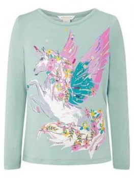 Monsoon Girls S.E.W. Pegasus Glitter Top - Aqua