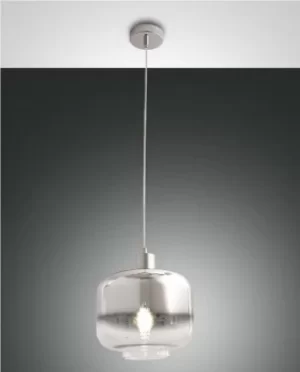 Cathy Dome Pendant Ceiling Lights Shaded Chrome Glass, E27