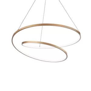 Oz LED Decorative Swirl Integrated Pendant Light Gold, 3000K