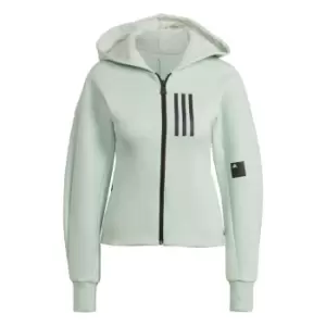 adidas Mission Victory Slim Fit Full-Zip Hoodie Womens - Linen Green Mel