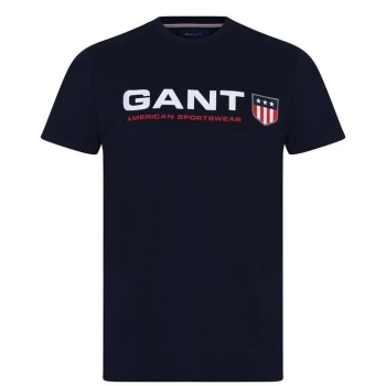 Gant Retro Shield T Shirt - Blue