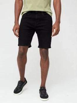 Levis 502 Taper Hemmed Denim Shorts - Eightball Black