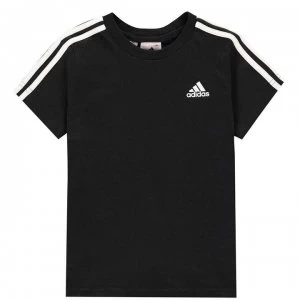 adidas Infants 3stripe Tee - Black/White