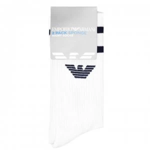 Emporio Armani 2 Pack Sponge Short Socks White