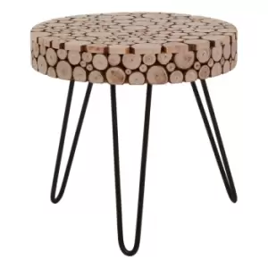 Interiors By Ph Wood Disc Round Side Table