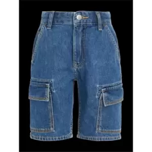 Calvin Klein Jeans Denim Shorts Cargo Utility Blue - Blue