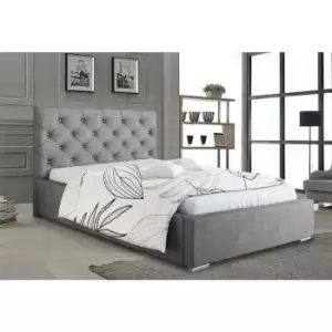 Hillary Bed Double Plush Velvet Grey