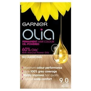 Garnier Olia 9.0 Light Blonde Permanent Hair Dye Blonde