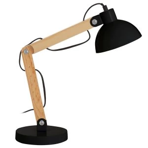 Premier Housewares Blake Wooden Table Lamp - Black