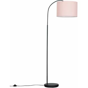 Curved 150cm Dark Grey Floor Lamp - Pink