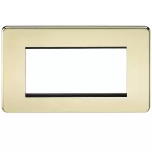 KnightsBridge Screwless 4G Modular Faceplate - Polished Brass