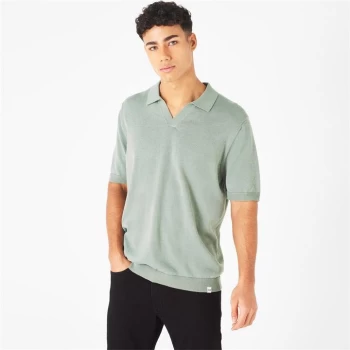 Jack Wills Neck Knit Polo Shirt - Green