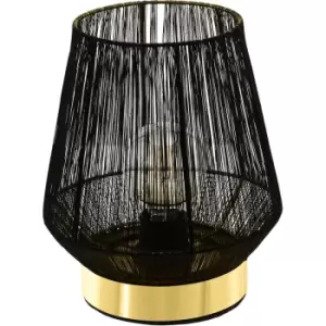 Escandidos Metallic Brass Table Lamp - black, brass - Eglo
