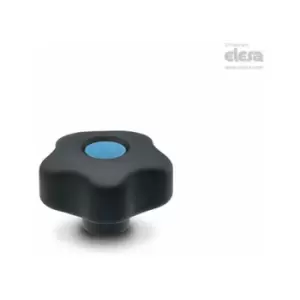 ELESA Lobe knob-VCT.43 B-M6-Soft-C9 Black