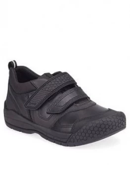 Start-rite Boys Strike School Shoe, Black Leather, Size 12 Younger