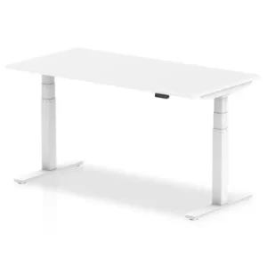 Air 1600 x 800mm Height Adjustable Desk White Top White Leg