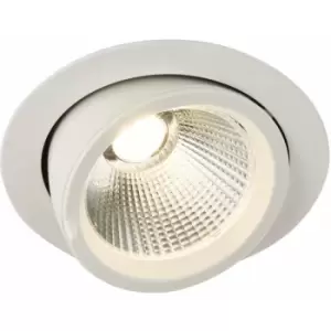 Fully Adjustable Recessed Ceiling Downlight - 36W Warm White LED - Matt White