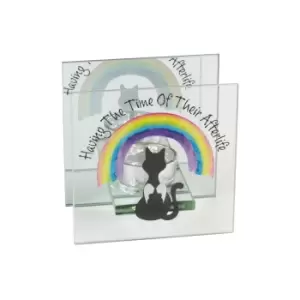 Rainbow Bridge Friends Cat Tea Light Holder