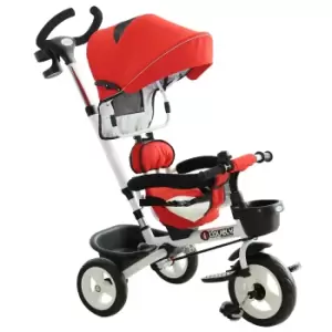 Reiten 4-in-1 Kids Tricycle & Stroller with Canopy - Red