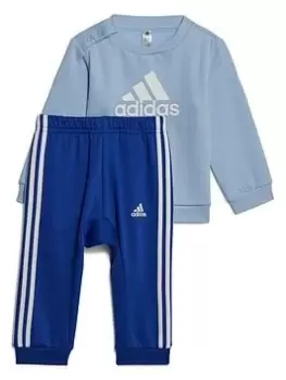 Boys, adidas Infants Badge Of Sport Crew & Jog Pant Set - Blue Size 6-9 Months