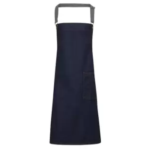 Premier Unisex Adults District Waxed Look Denim Bib Apron (One Size) (Indigo Denim)