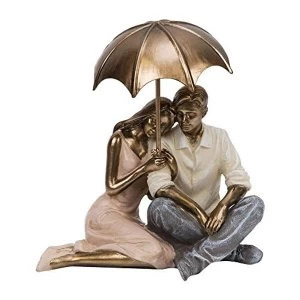 Rainy Day Collection Resin Figurine - Couple Sitting 12cm