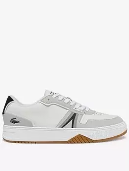 Lacoste Mens Lacoste L001 Leather Colour-Pop Trainers, White/Black, Size 8.5, Men